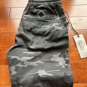 Fairplay Black Camo Jogger Pants — Elastic Waist Sweatpants